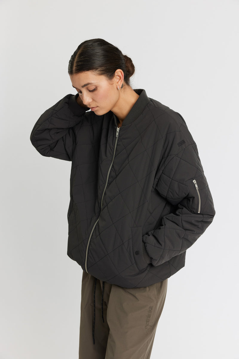 Blouson Aviateur Matelassé Latté - Almost Black