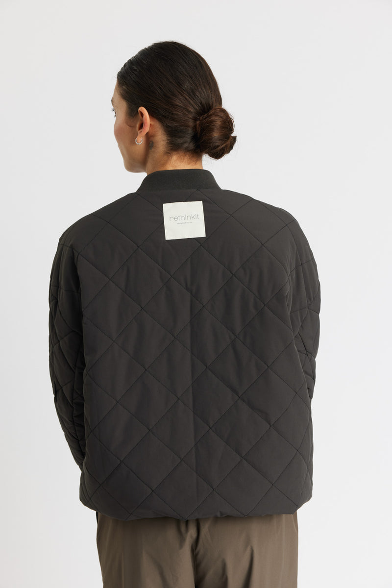 Blouson Aviateur Matelassé Latté - Almost Black