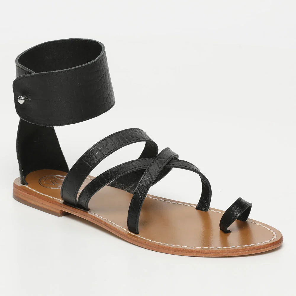 Sandalias Darika - Croco Negro