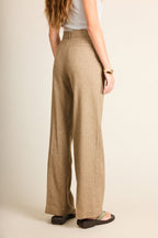 Pantalón Wideleg Ligero Marrón Claro