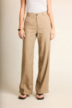 Pantalón Wideleg Ligero Marrón Claro