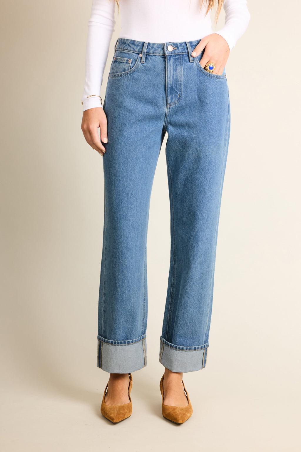Jeans Boyfriend Middle Blue - Donna