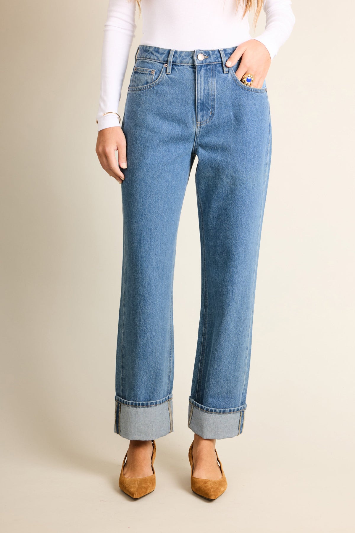 Jeans Boyfriend Middle Blue - Donna
