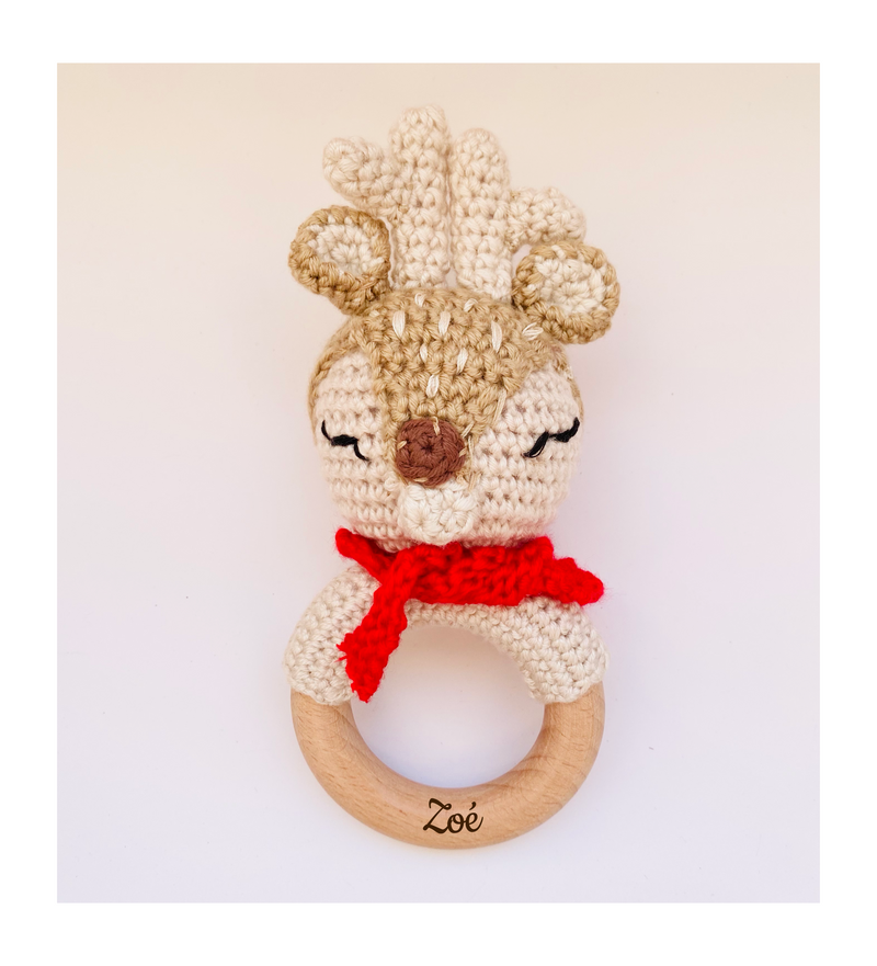 Sonajero de bebé de ganchillo personalizado