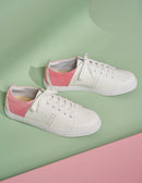 Renée Low Sneakers - Leather Blanc and Canvas Tie And Dye Pink