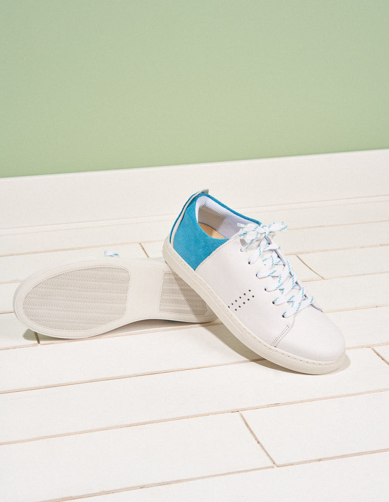 Renée Low Sneakers - Leather Blanc Turquoise