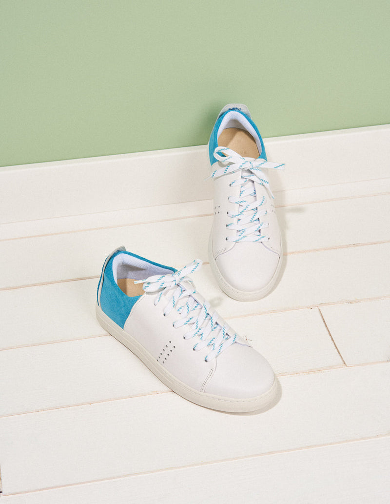 Renée Low Sneakers - Leather Blanc Turquoise