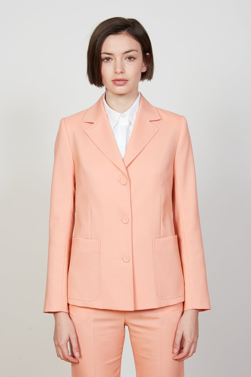 Tropical wool close up suit jacket - salmon