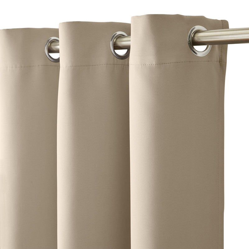 Lot De 2 Rideaux Occultants À Oeillets Blackout - Beige Clair