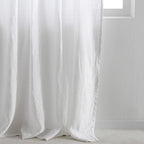 Curtain - In White Washed Linen with Gathering Tape