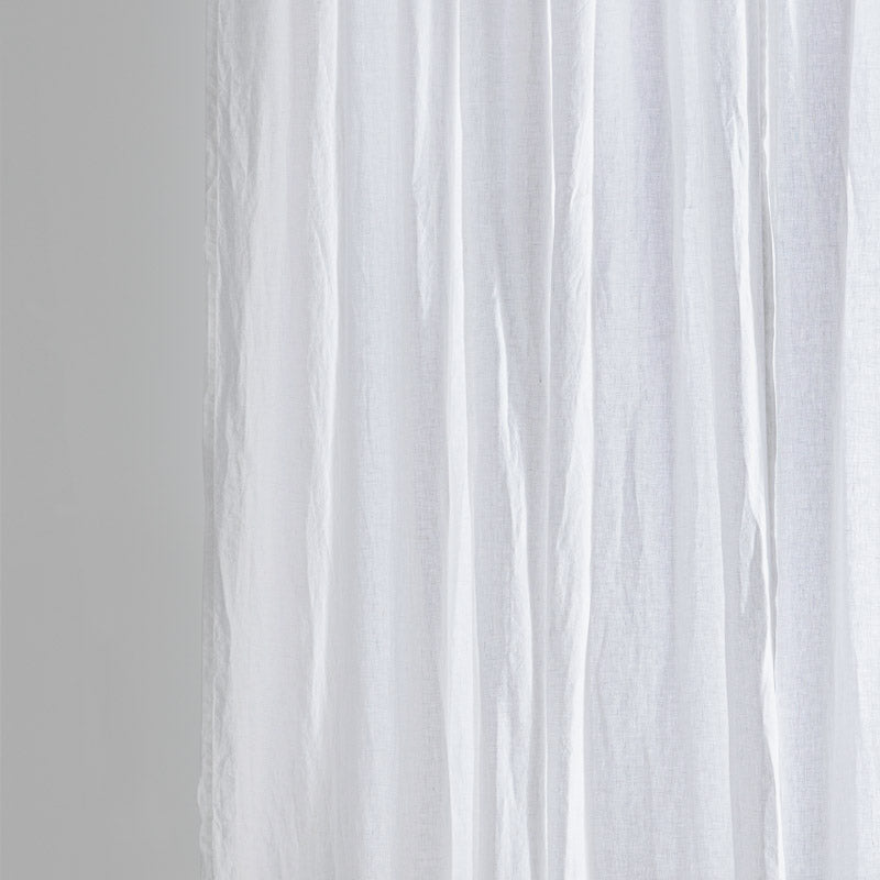 Curtain - In White Washed Linen with Gathering Tape