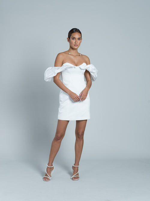 Cara Short Dress - Blanc