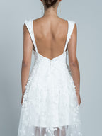 Vestido Corto Con Cola Oshun - Blanco