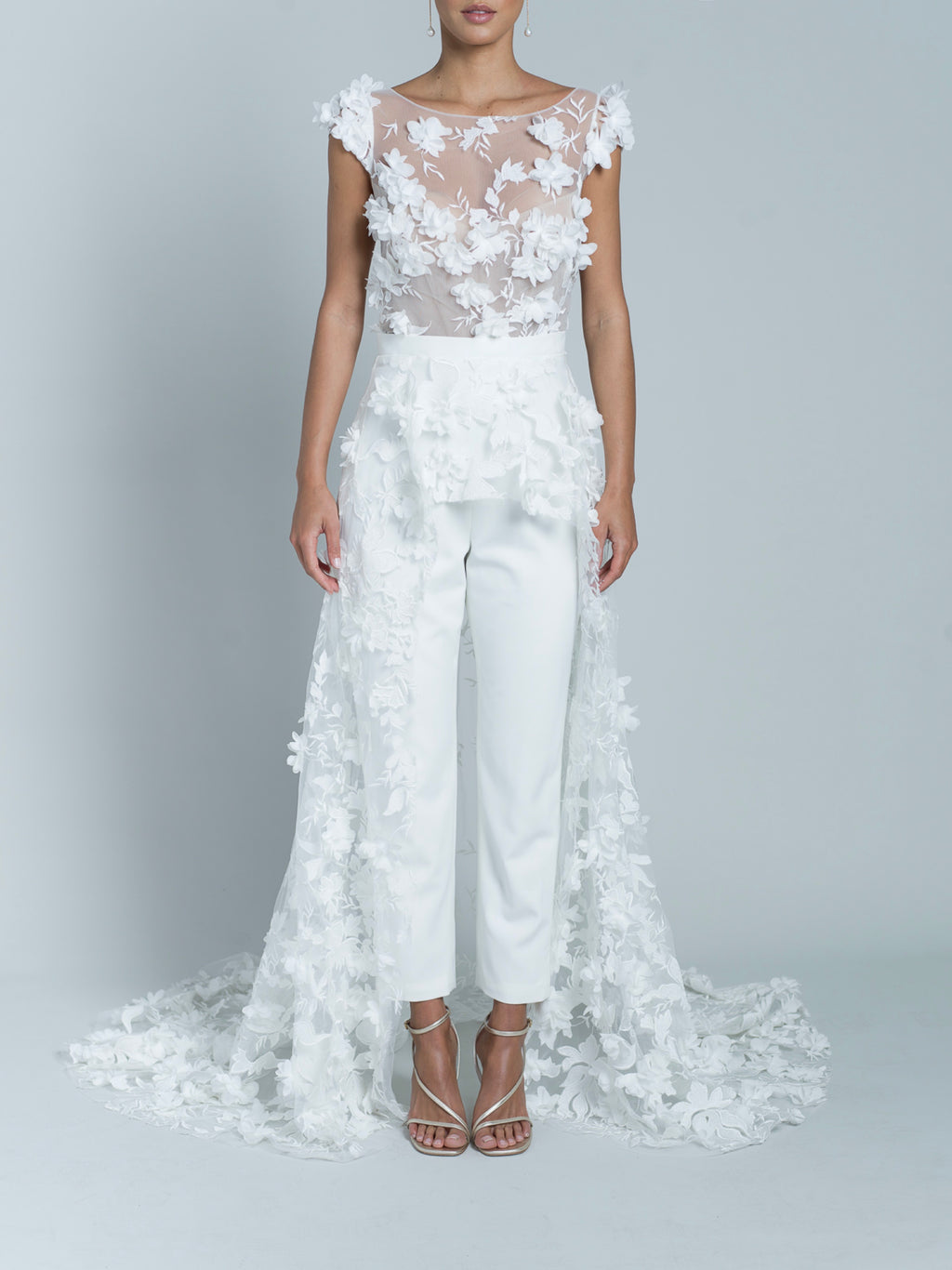 Isla Jumpsuit With Train - White