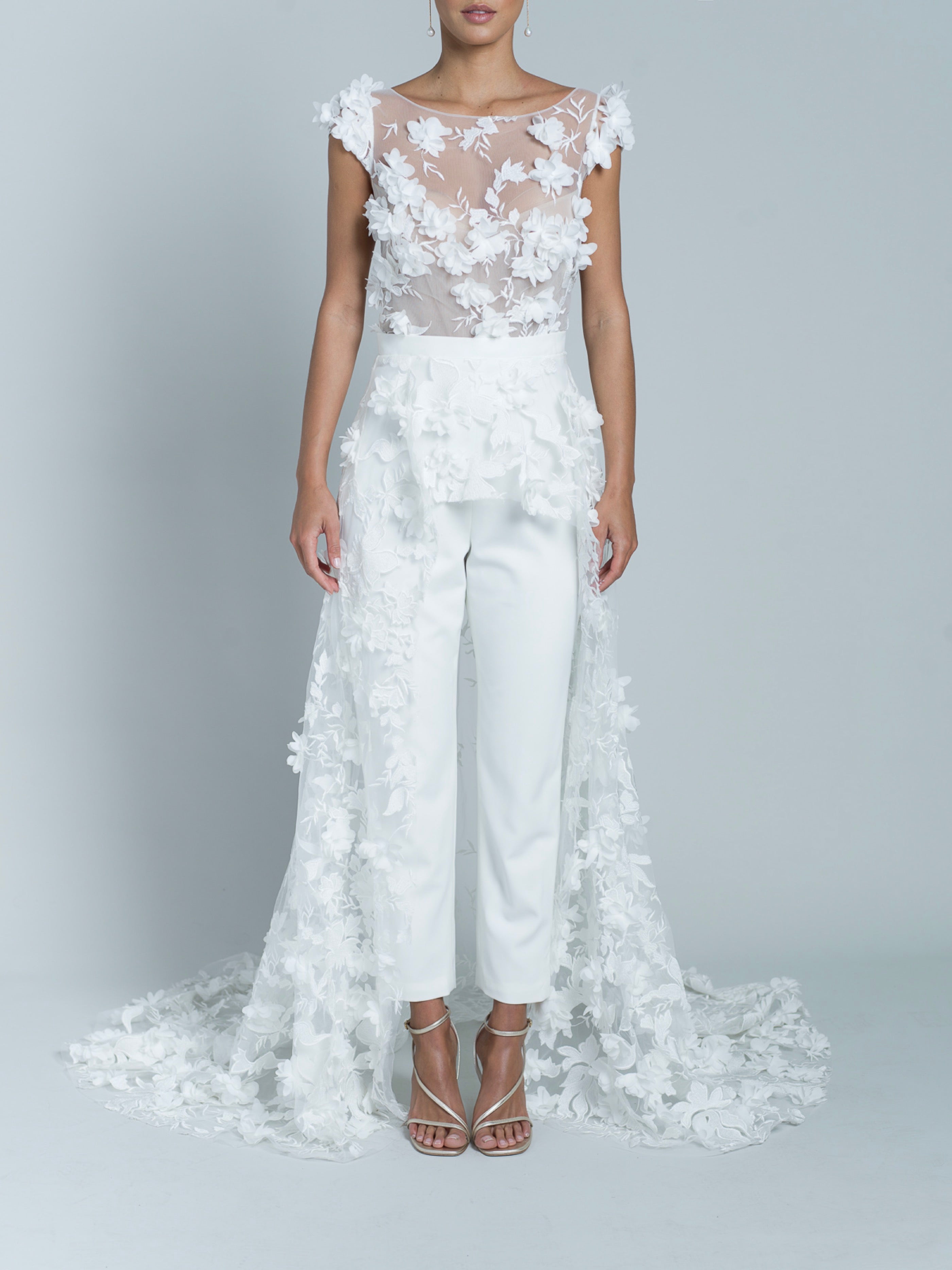 Isla Jumpsuit With Train - White