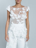 Isla Jumpsuit With Train - White