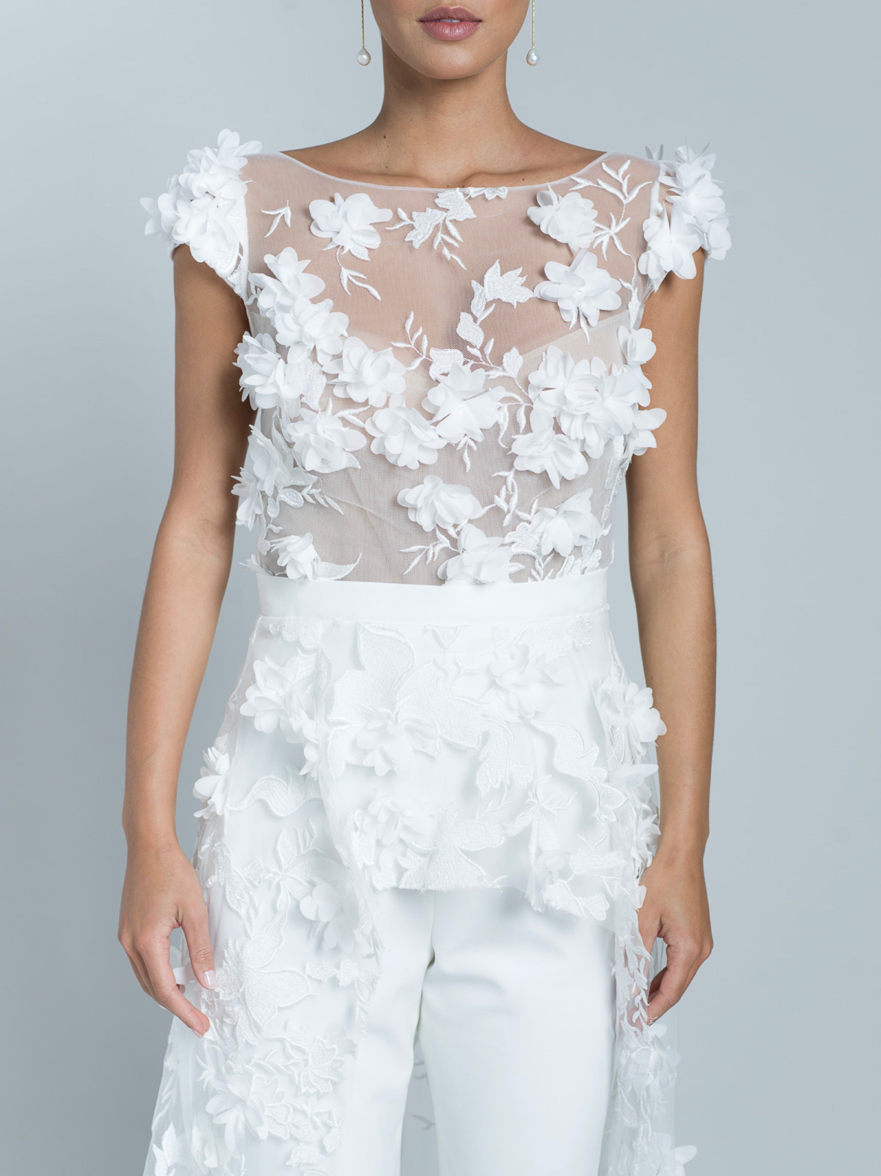 Isla Jumpsuit With Train - White