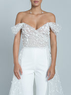 Tuta Jumpsuit Con Strascico Callie - Bianco