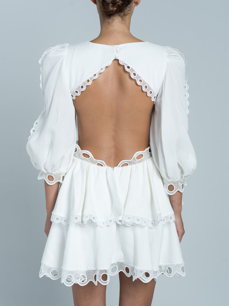Oia Short Dress - Blanc Cassé