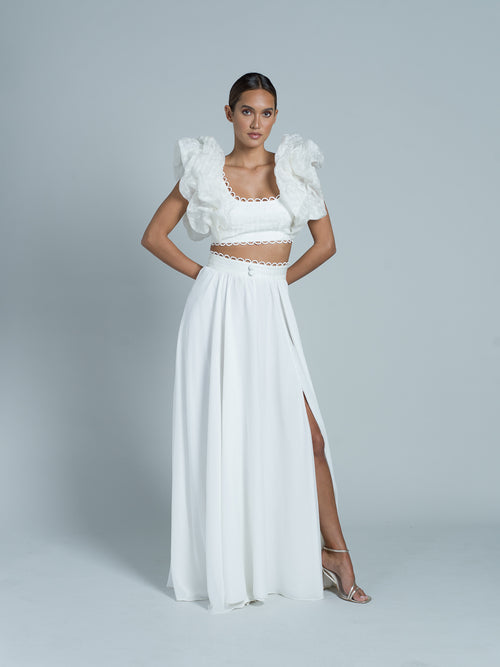 Rhodes Long Skirt - Blanc Cassé