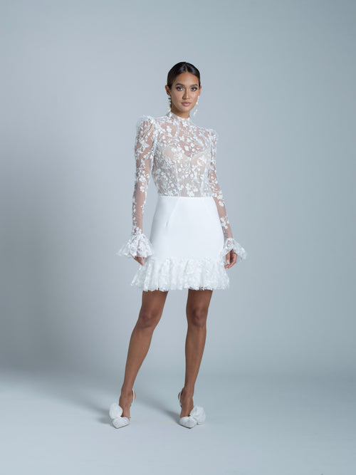 Cassiel Short Dress - Blanc