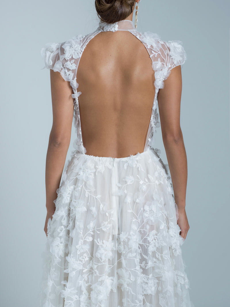 Easel Asymmetric Maxi Dress - Blanc