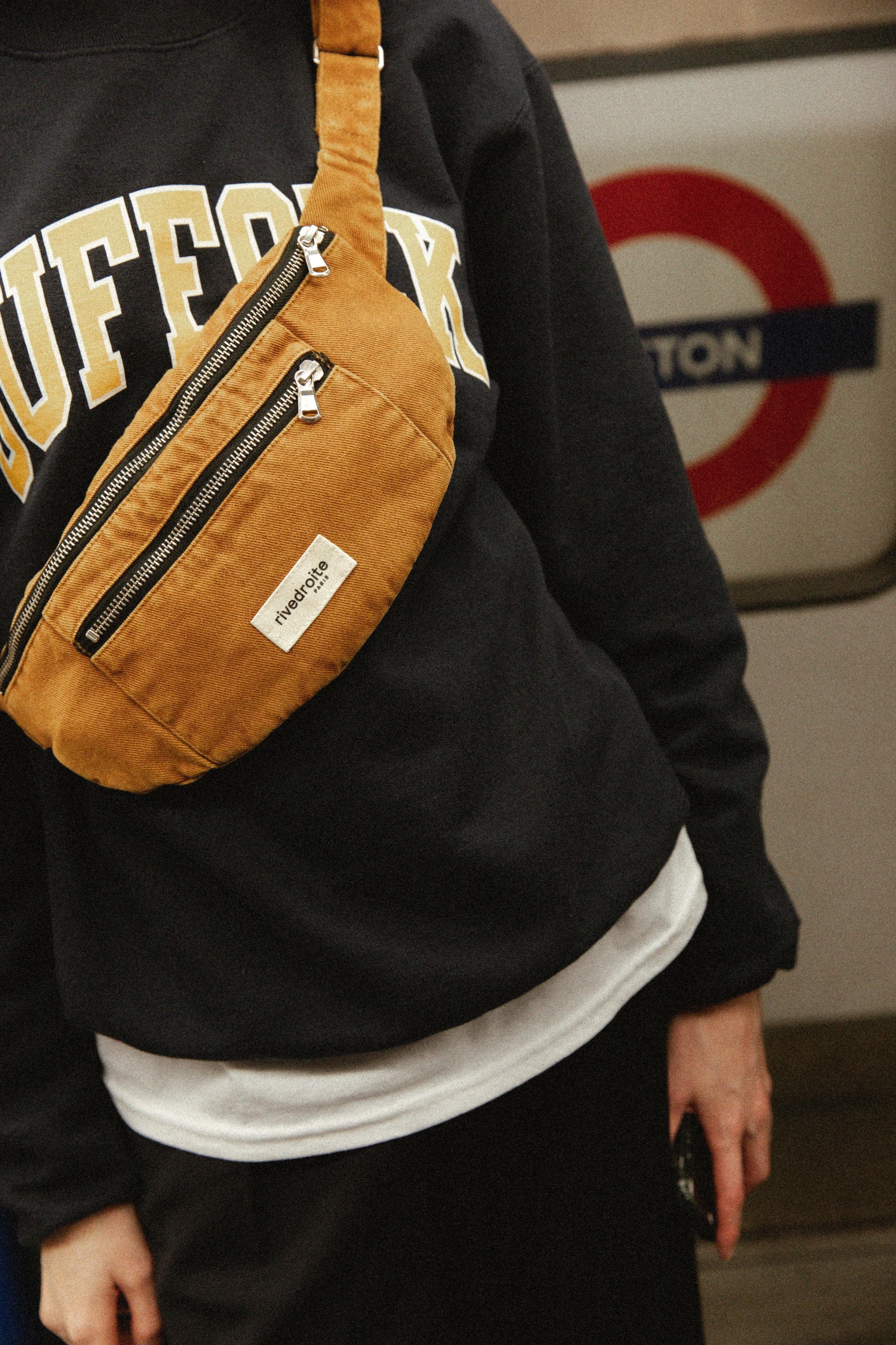 Orsel Le Sac Banane - Upcycled Cotton Brown Leaf