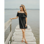Vestido Bardot - Lino Negro