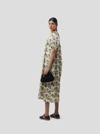 Robe Gaya In Lustruous Oyster Print