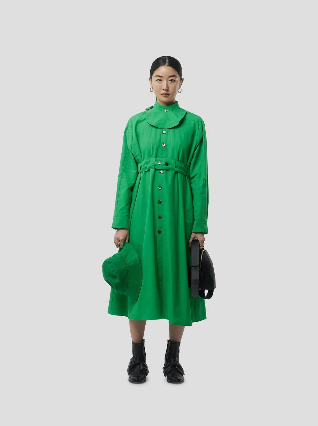 Robe Kurtis In Soft Technical Fabric In Kelly Green