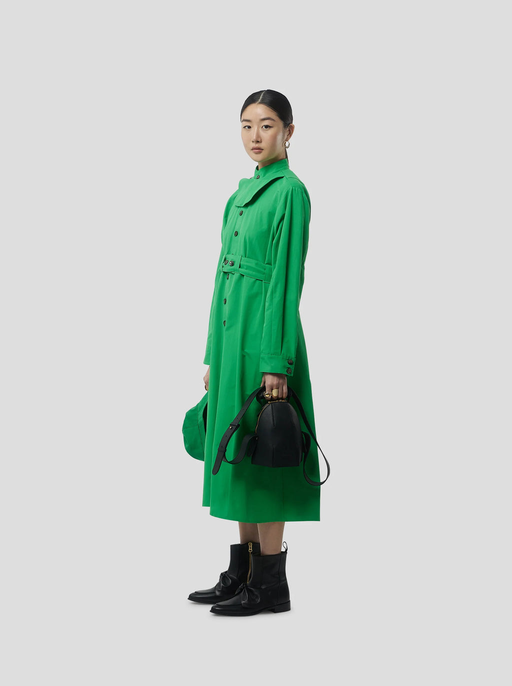 Robe Kurtis In Soft Technical Fabric In Kelly Green