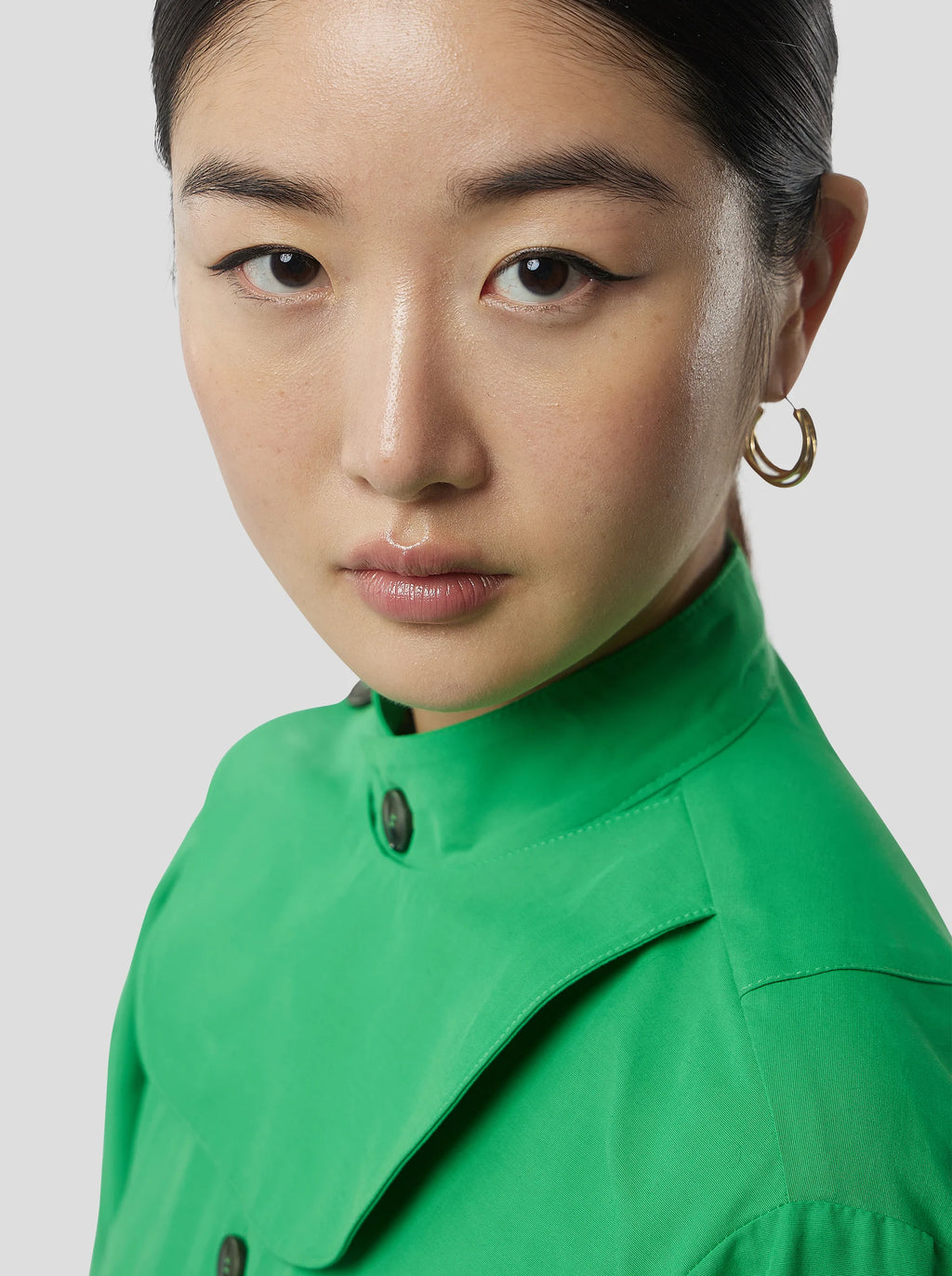 Robe Kurtis In Soft Technical Fabric In Kelly Green