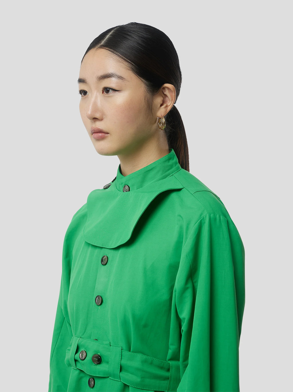 Robe Kurtis In Soft Technical Fabric In Kelly Green