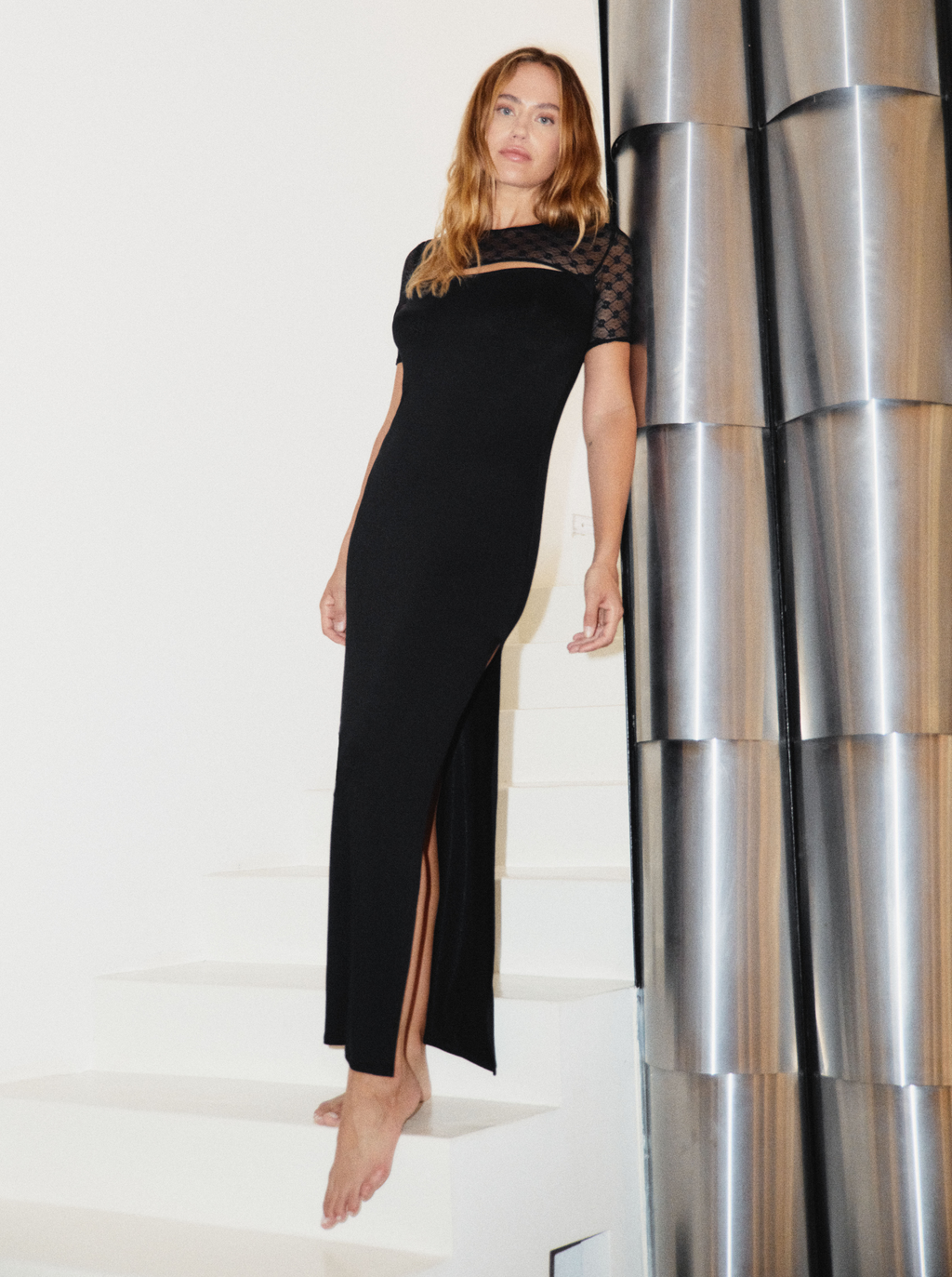 Robe Black Tiny Flower