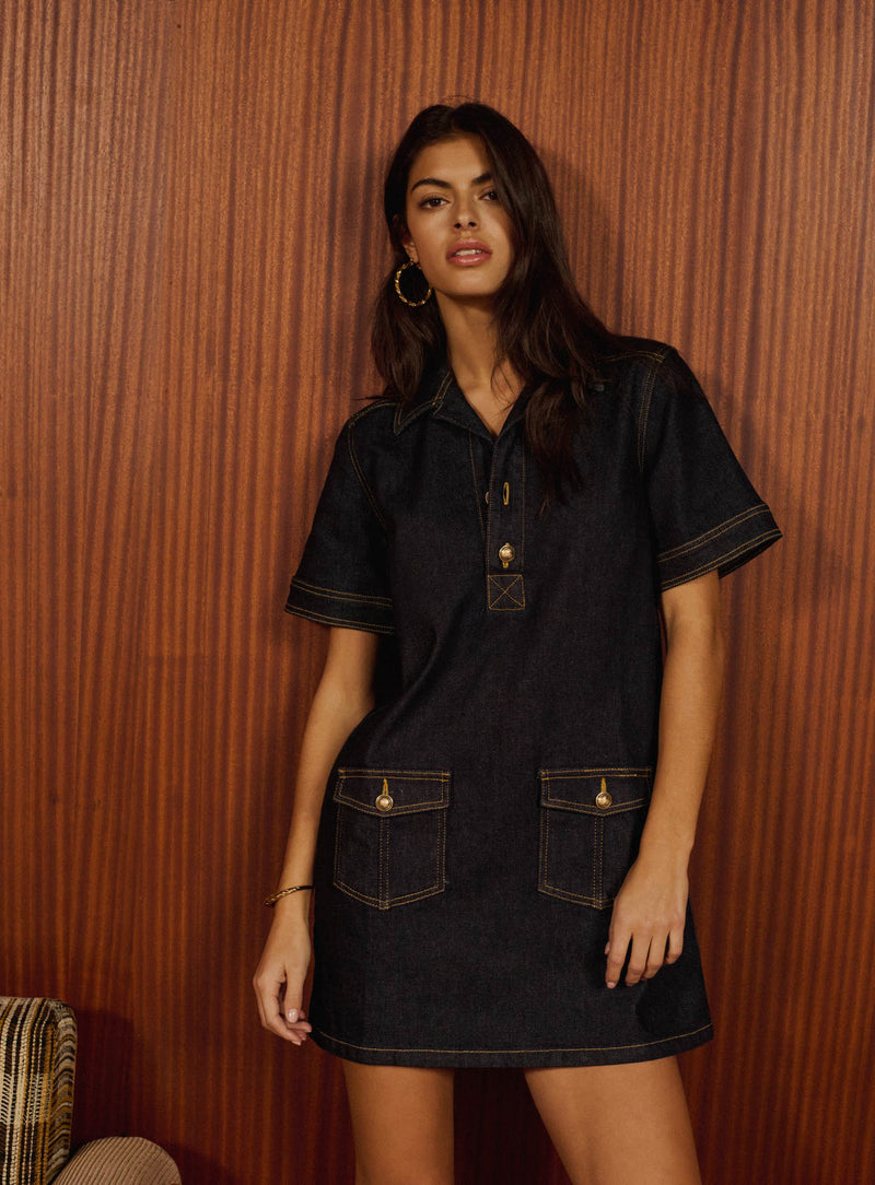 Vestido vaquero Regina - Crudo