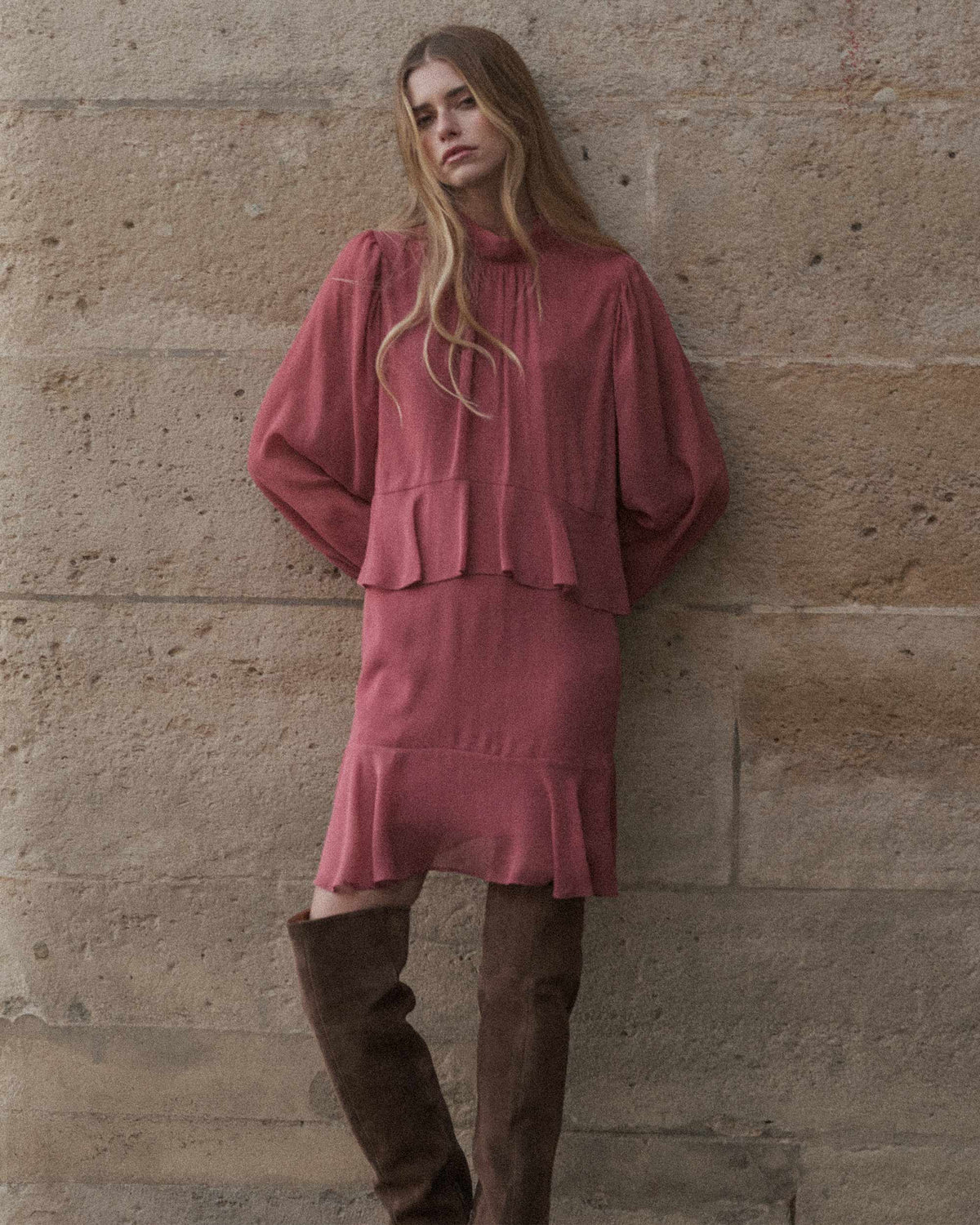 Vestido corto Sahelle - Blush