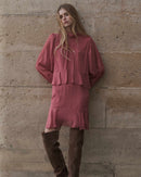 Vestido Corto Fluido Con Volante Rubor Sahelle
