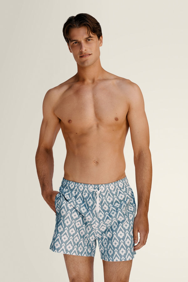 Short De Bain Ikat Blue - Bleu - Homme