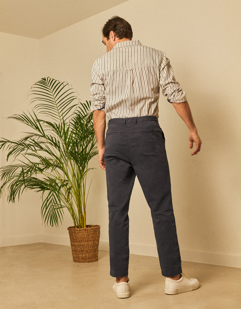 Reiko - Pantalon Chino Cropped Romain - Dark Navy - Homme