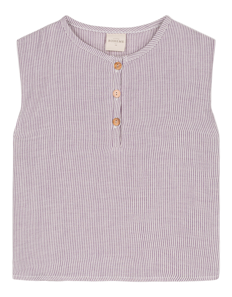 Roman Blouse with Purple Stripes