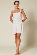Ronan Squiggle Sequin Ivory Dress