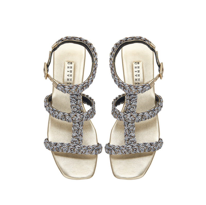 Ronda Gold Flat Gladiator Sandal