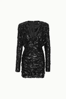 Rotate - Robe Courte Sequins Noir - Femme