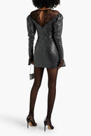 Rotate - Robe Courte Sequins Noir - Femme