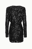 Rotate - Robe Courte Sequins Noir - Femme