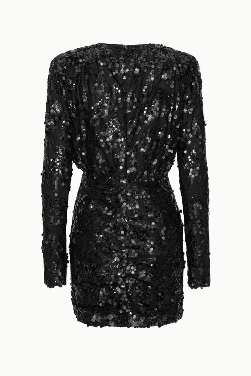 Rotate - Robe Courte Sequins Noir - Femme