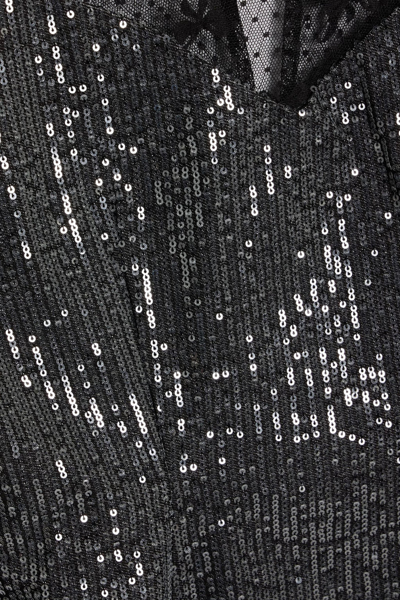 Rotate - Robe Courte Sequins Noir - Femme