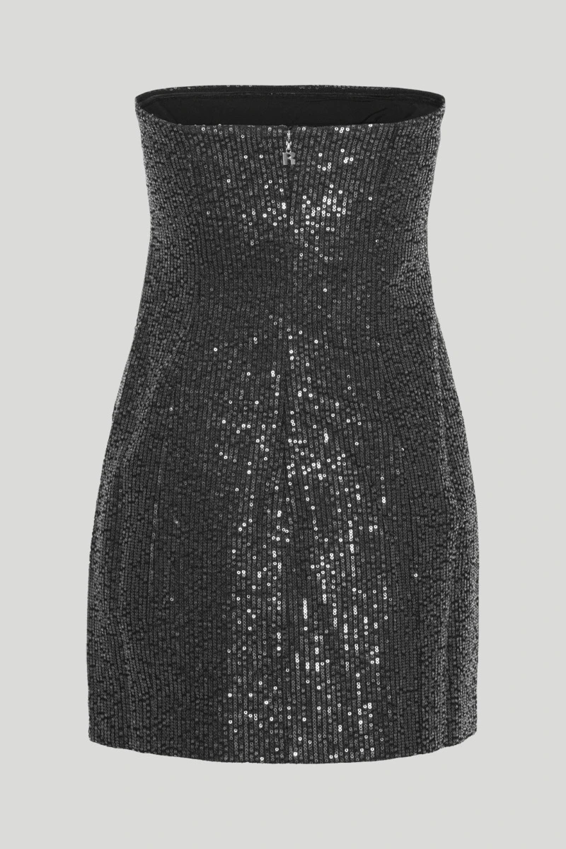 Rotate - Robe Courte Sequins Noir - Femme