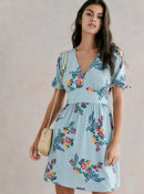 ROBE COURTE FLEURIE COL V RUDY PETITE MENDIGOTE