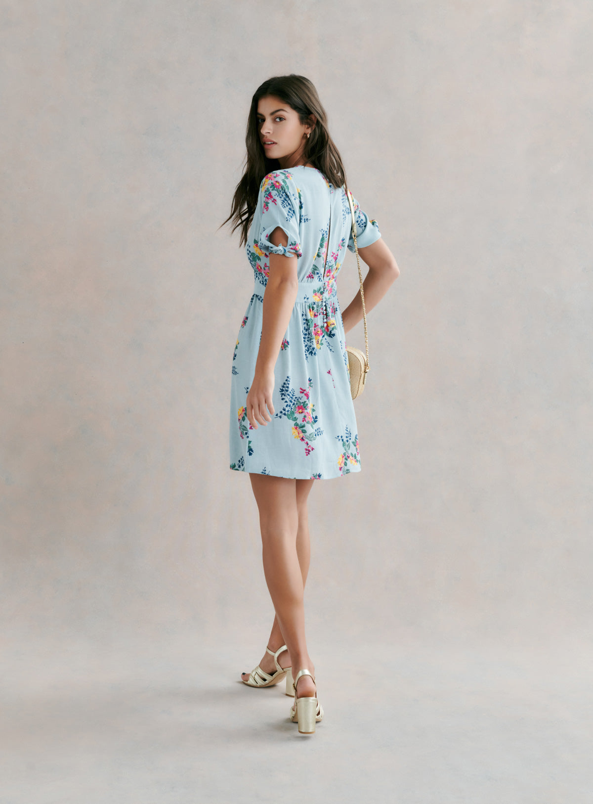 ROBE COURTE FLEURIE COL V RUDY PETITE MENDIGOTE